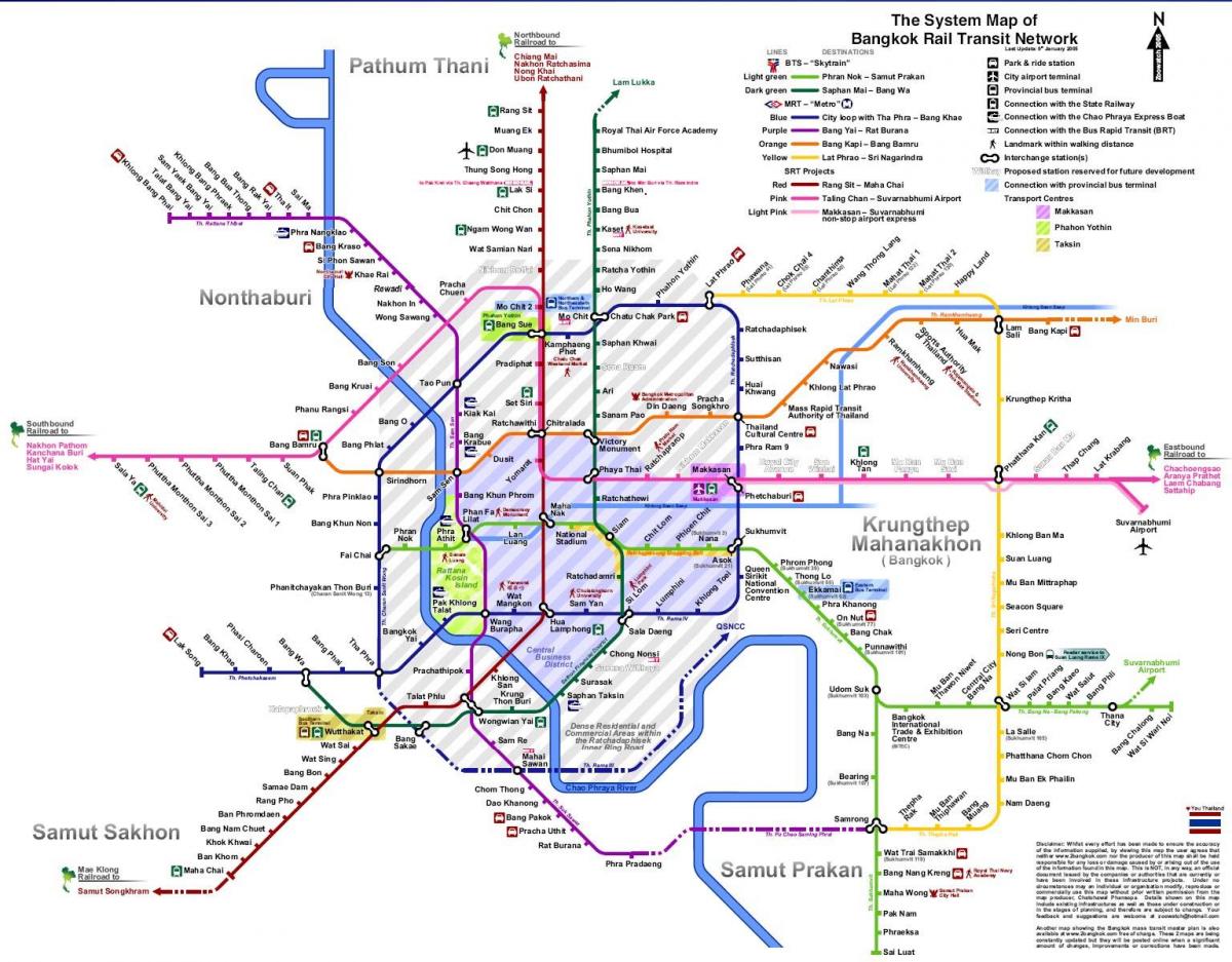 bangkok línea de tren mapa