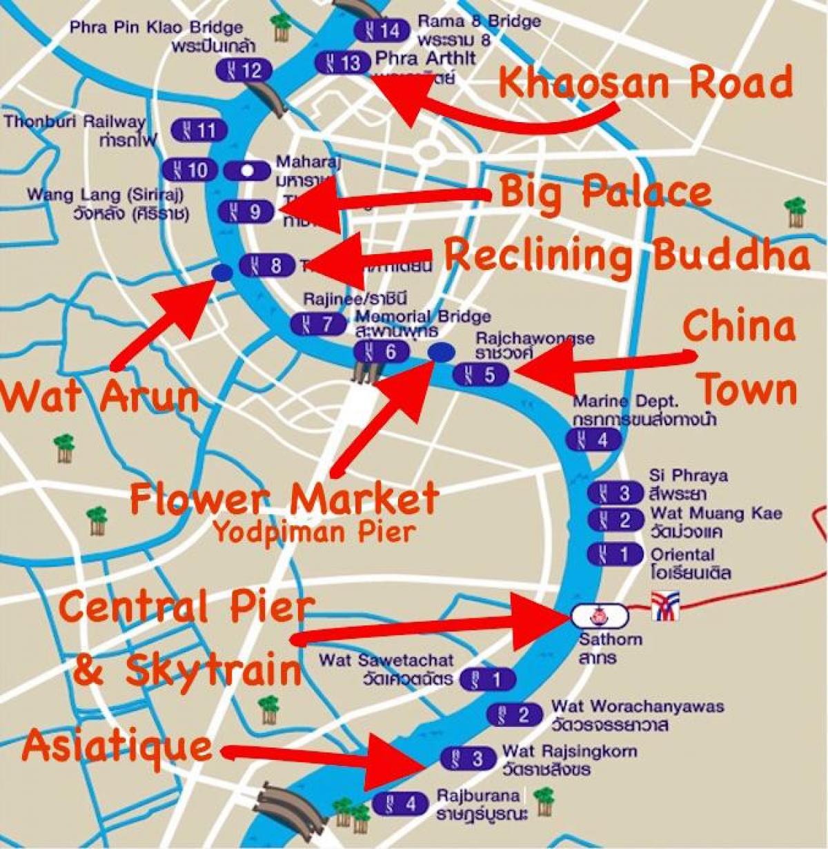 mapa de bangkok pier