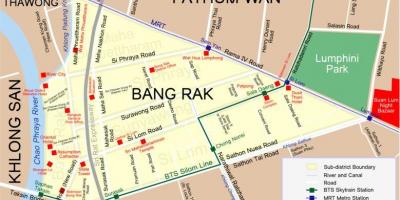Mapa de bangkok distrito de luz roja