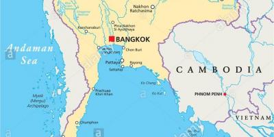 Bangkok en un mapa del mundo