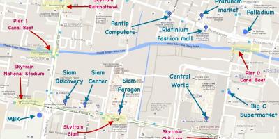 Mapa de bangkok mercados