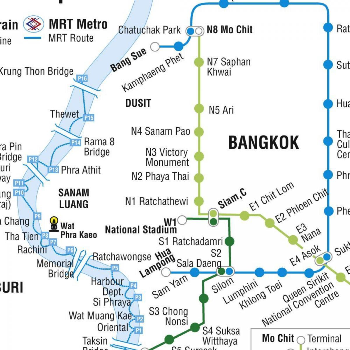 mapa de bangkok metro y skytrain