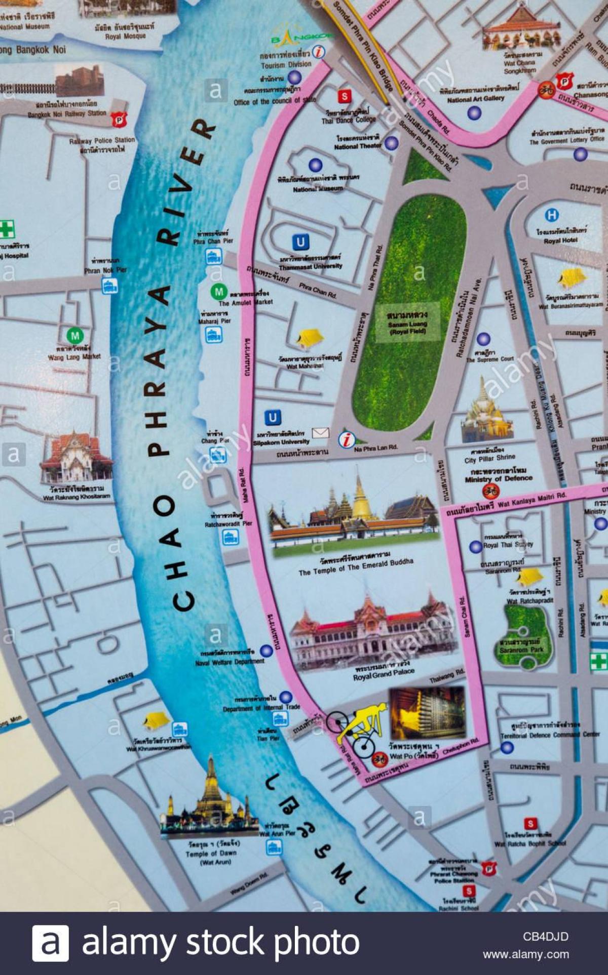 bangkok mapa con los puntos de interés turístico
