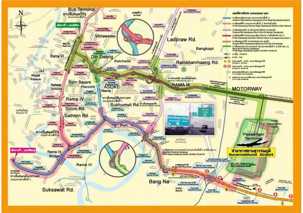 mapa de bangkok autopista