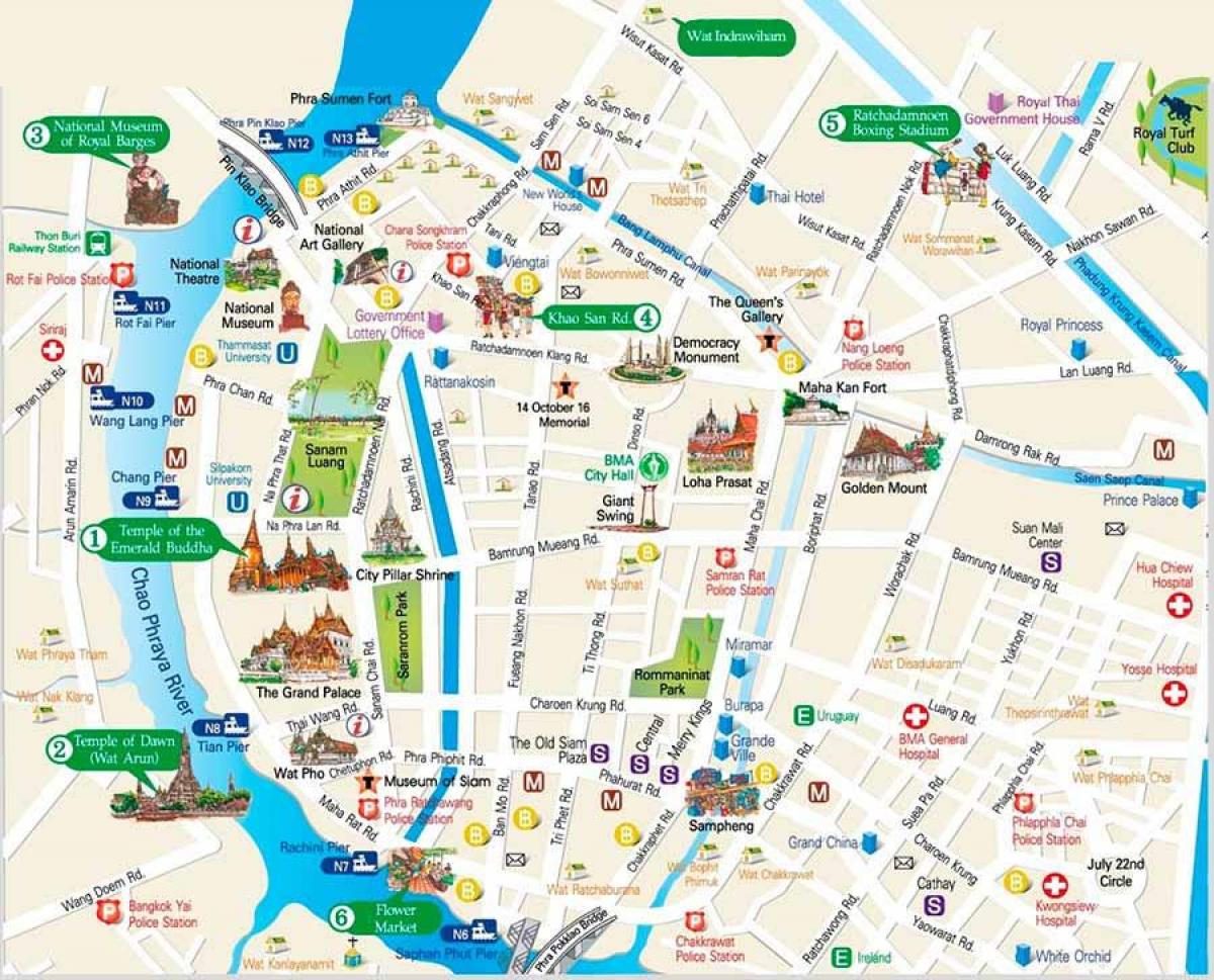 bangkok lugares de interés mapa
