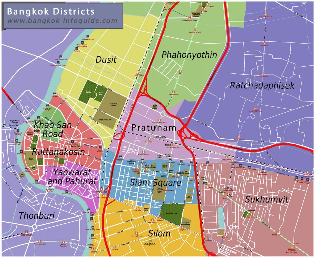 mapa de bangkok y sus alrededores