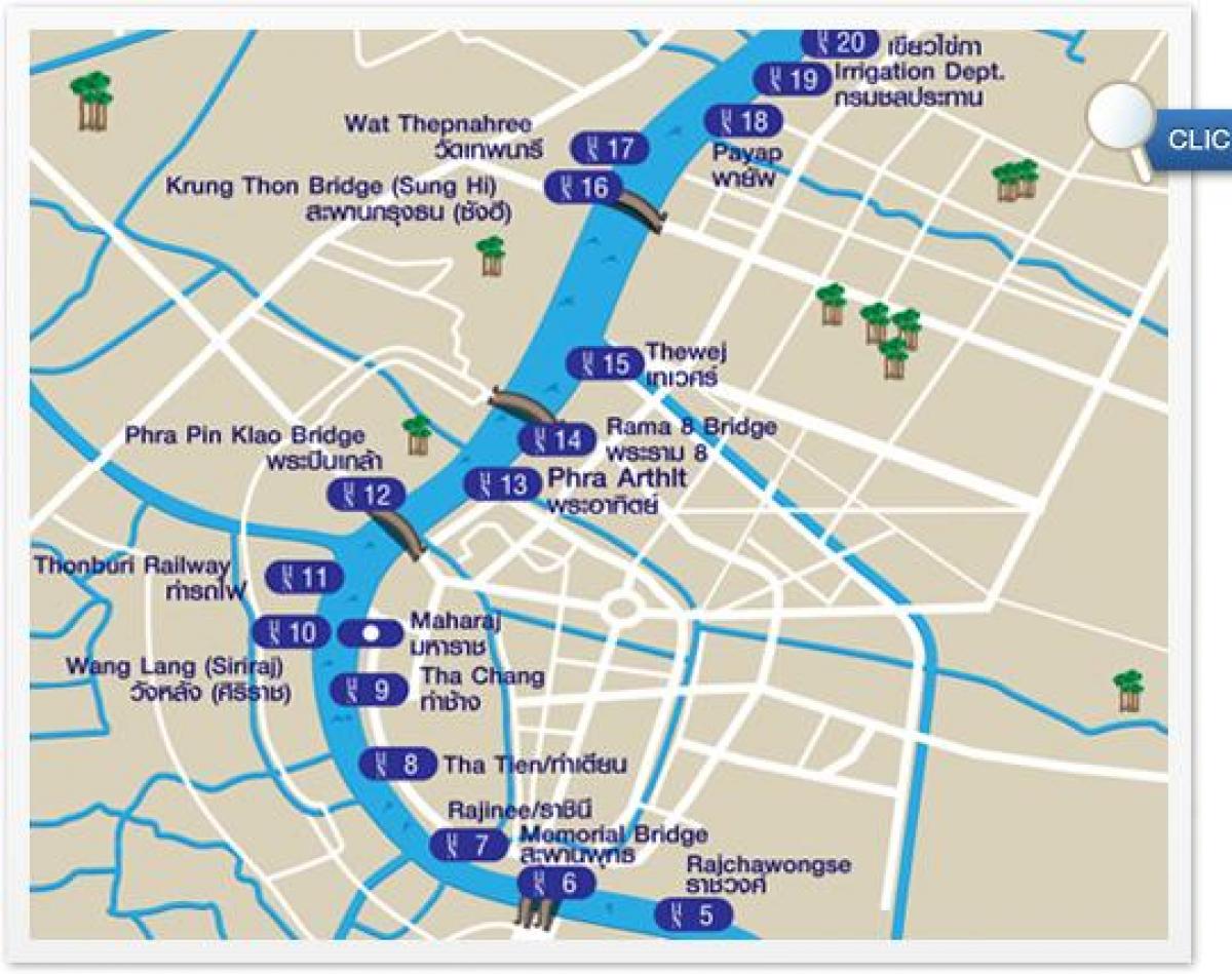 mapa de bangkok transporte fluvial