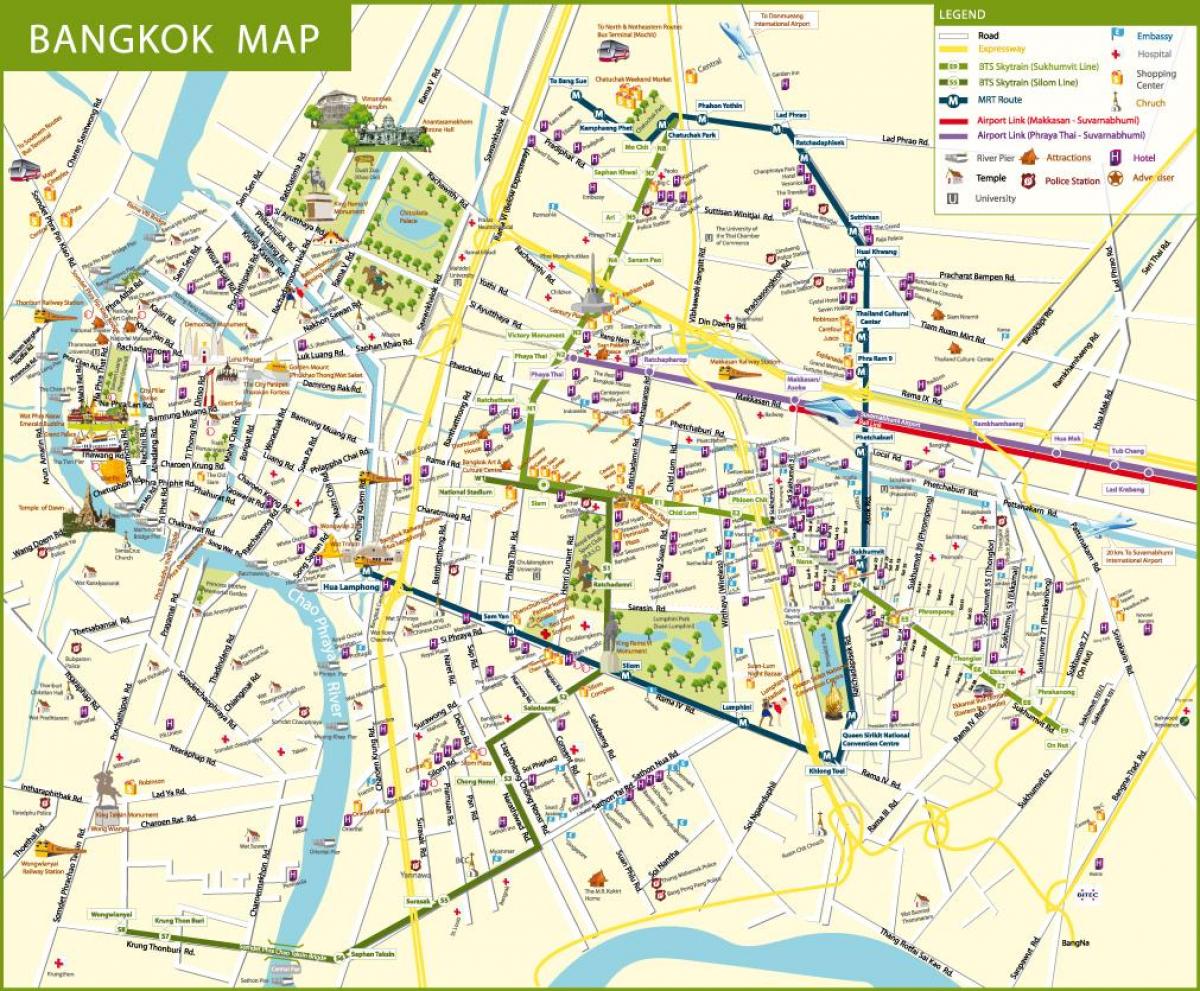 mapa de calle de bangkok