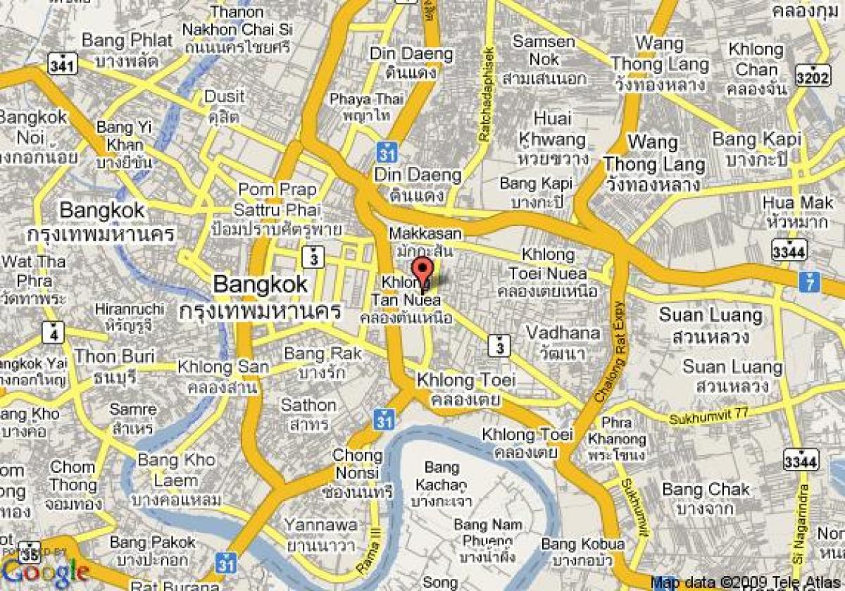 mapa de la zona de sukhumvit de bangkok