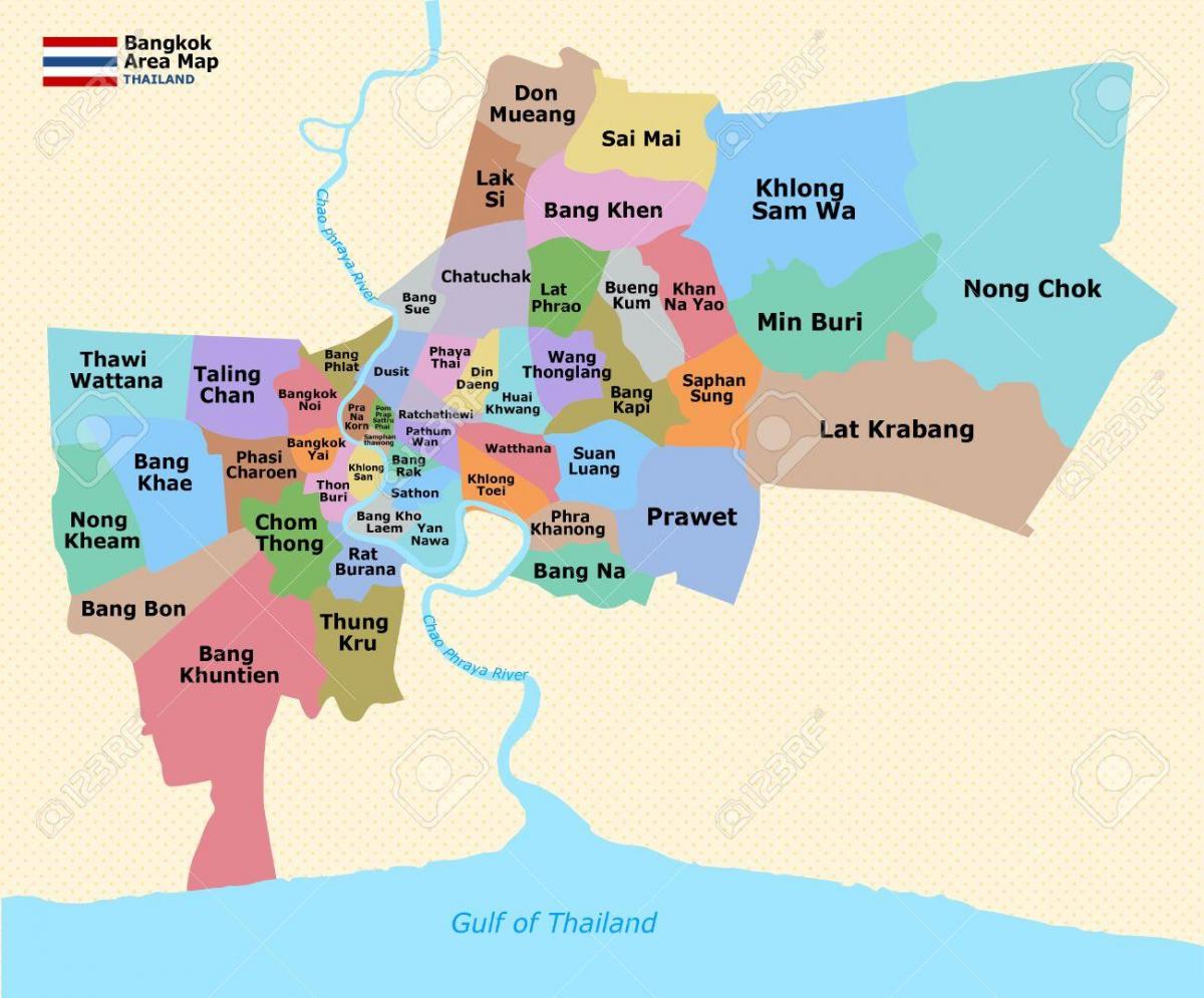 mapa de distrito de bangkok