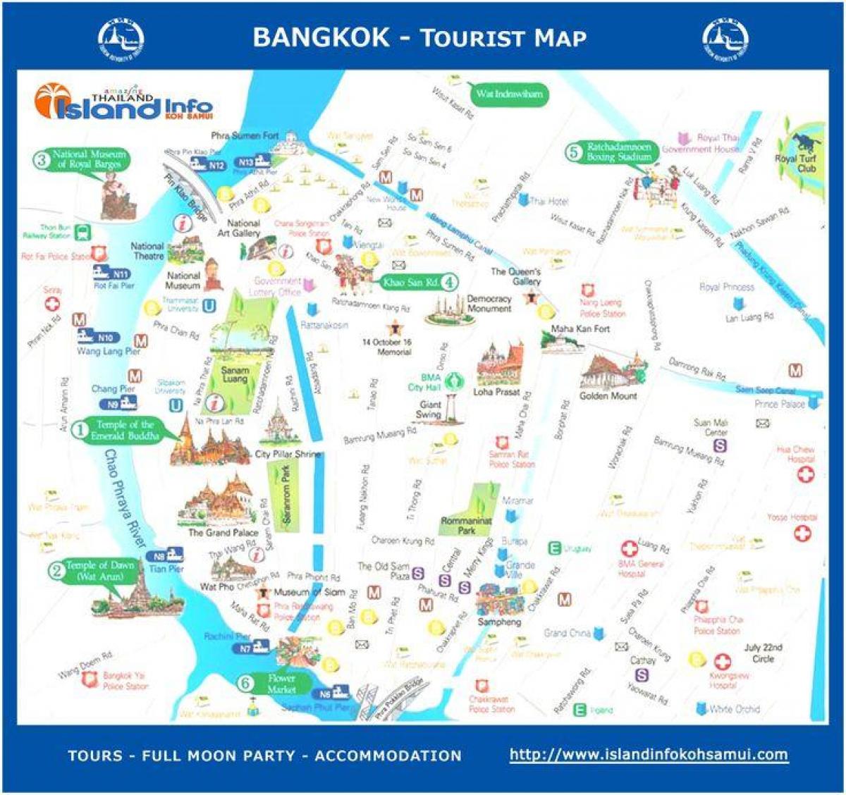 bangkok, tailandia mapa turístico