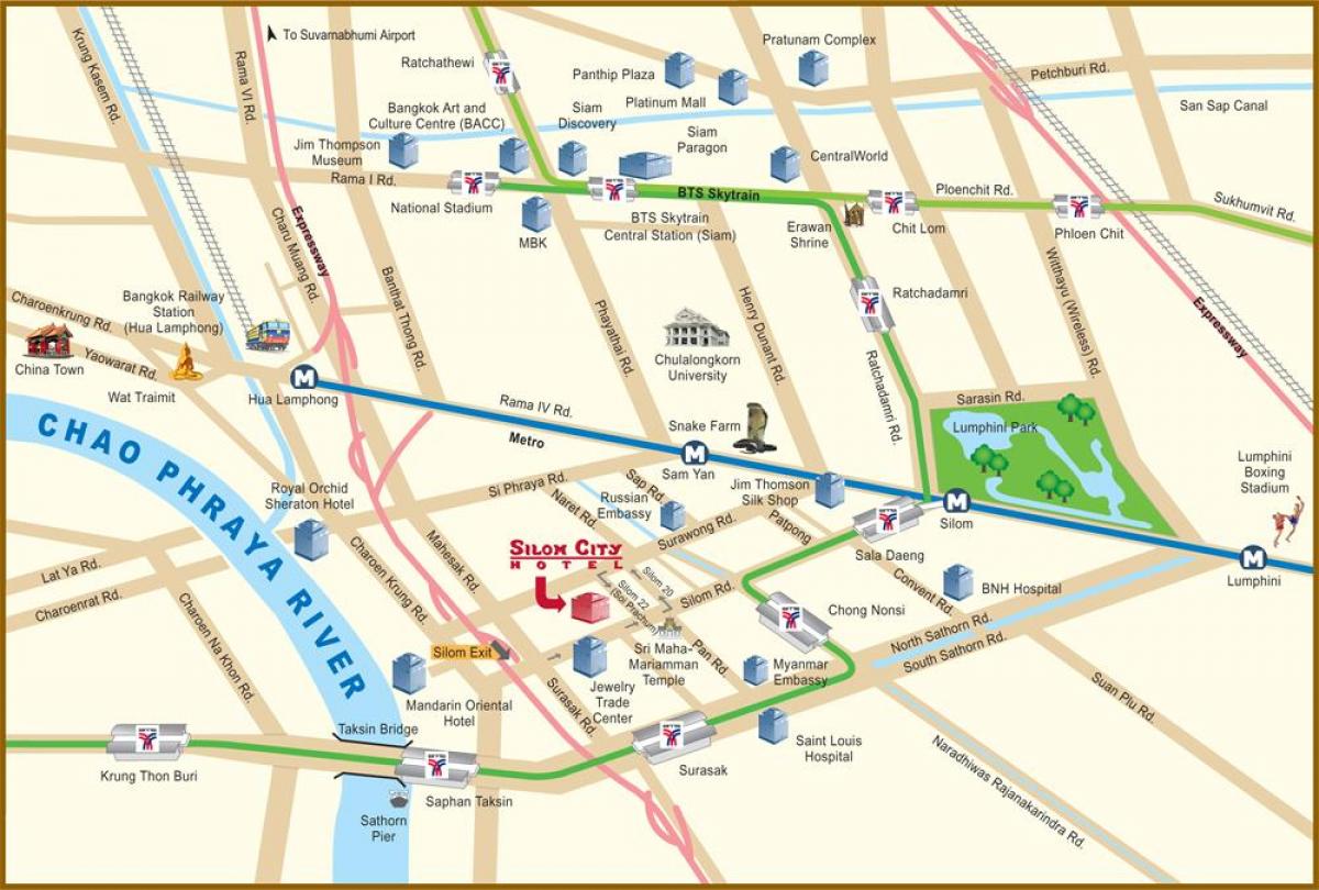 mapa de la ciudad de río de bangkok