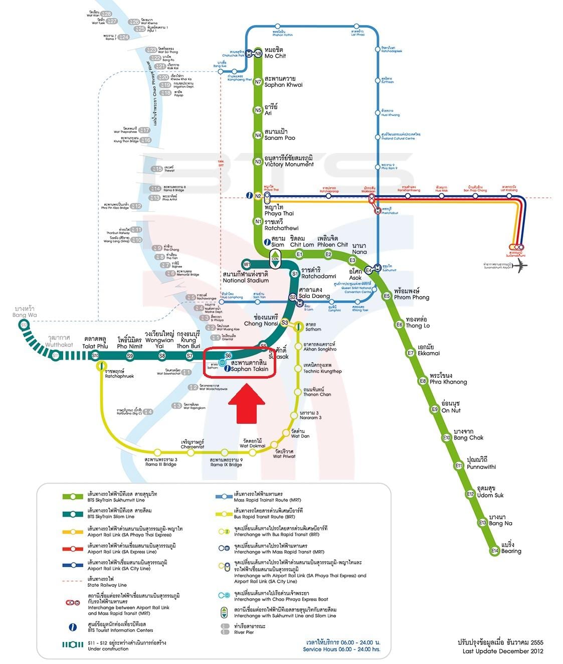 mapa de saphan taksin bts station