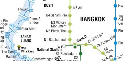 Mapa de bangkok metro y skytrain
