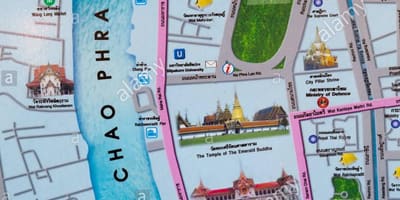 Bangkok mapa con los puntos de interés turístico