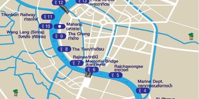 Barco por el río bangkok mapa