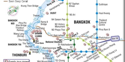El transporte público de bangkok mapa