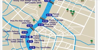 Mapa de bangkok río express boat