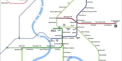 Airport rail link del mapa de bangkok