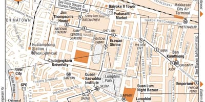 Mapa del centro de Bangkok