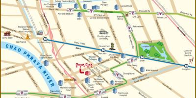 Mapa de la ciudad de río de bangkok